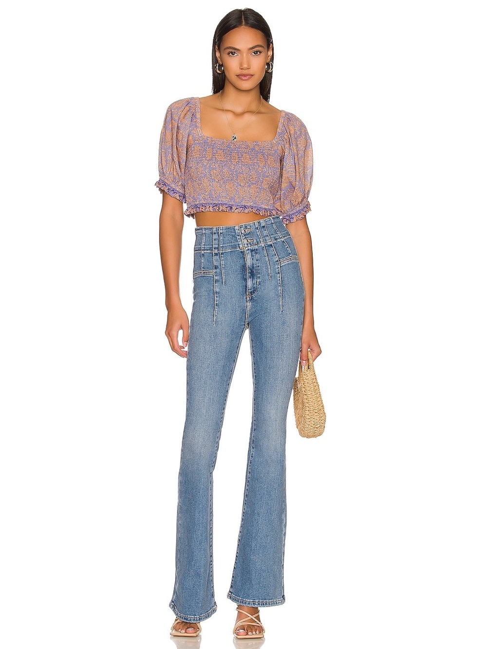 We The Free Light Blue High-Rise Flare Jeans